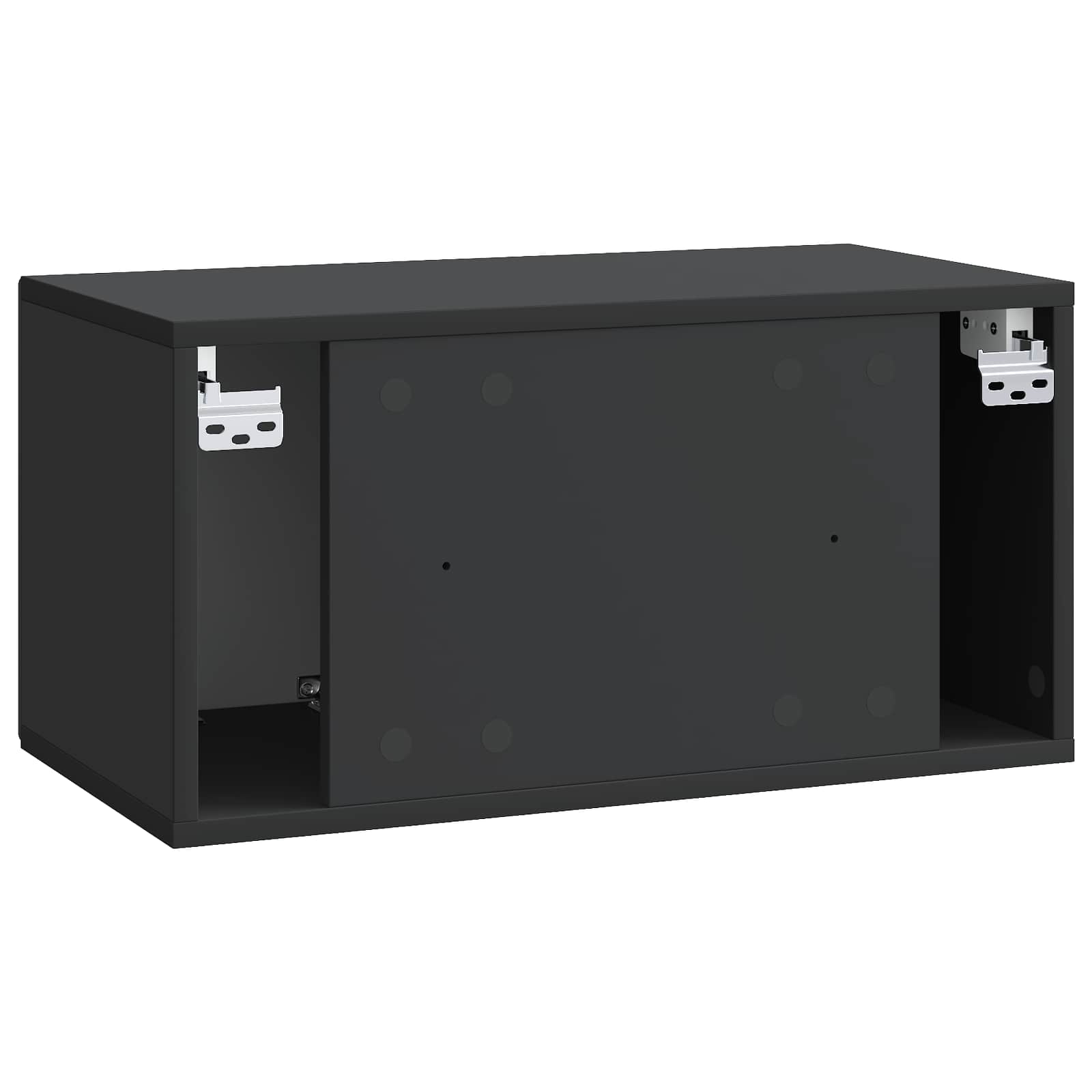 Sieninė TV spintelė Juoda 59,5 x 31 x 30 cm Apdirbta mediena