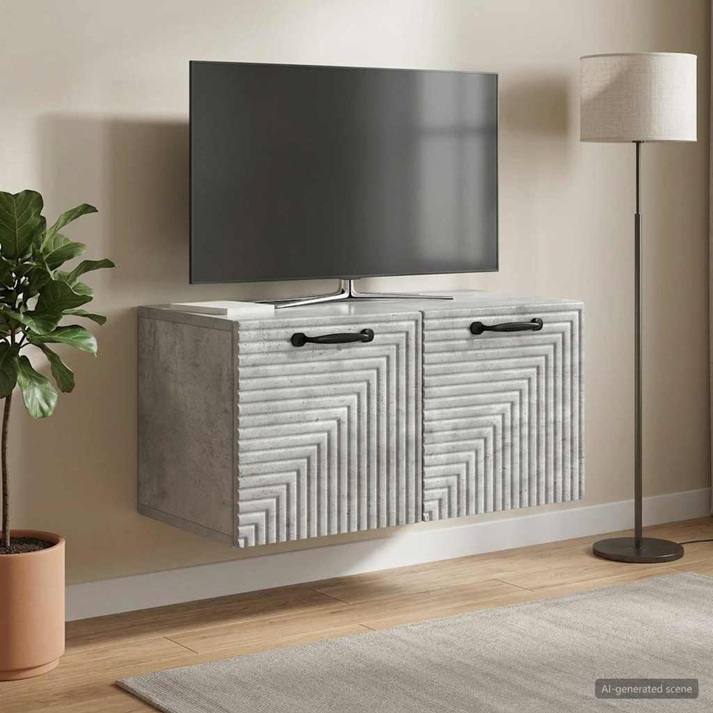 Sieninė TV spintelė Betono pilka 59,5 x 31 x 30 cm