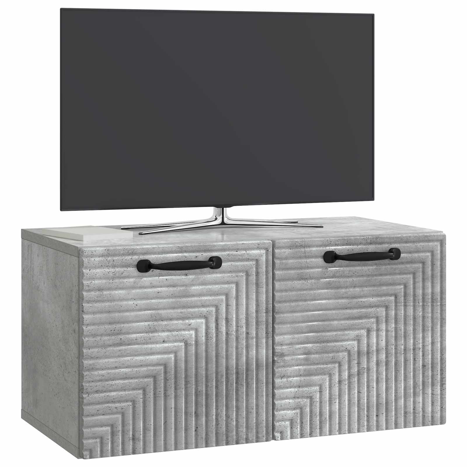 Pie sienas stiprināms TV skapītis, betona pelēks, 59,5 x 31 x 30 cm