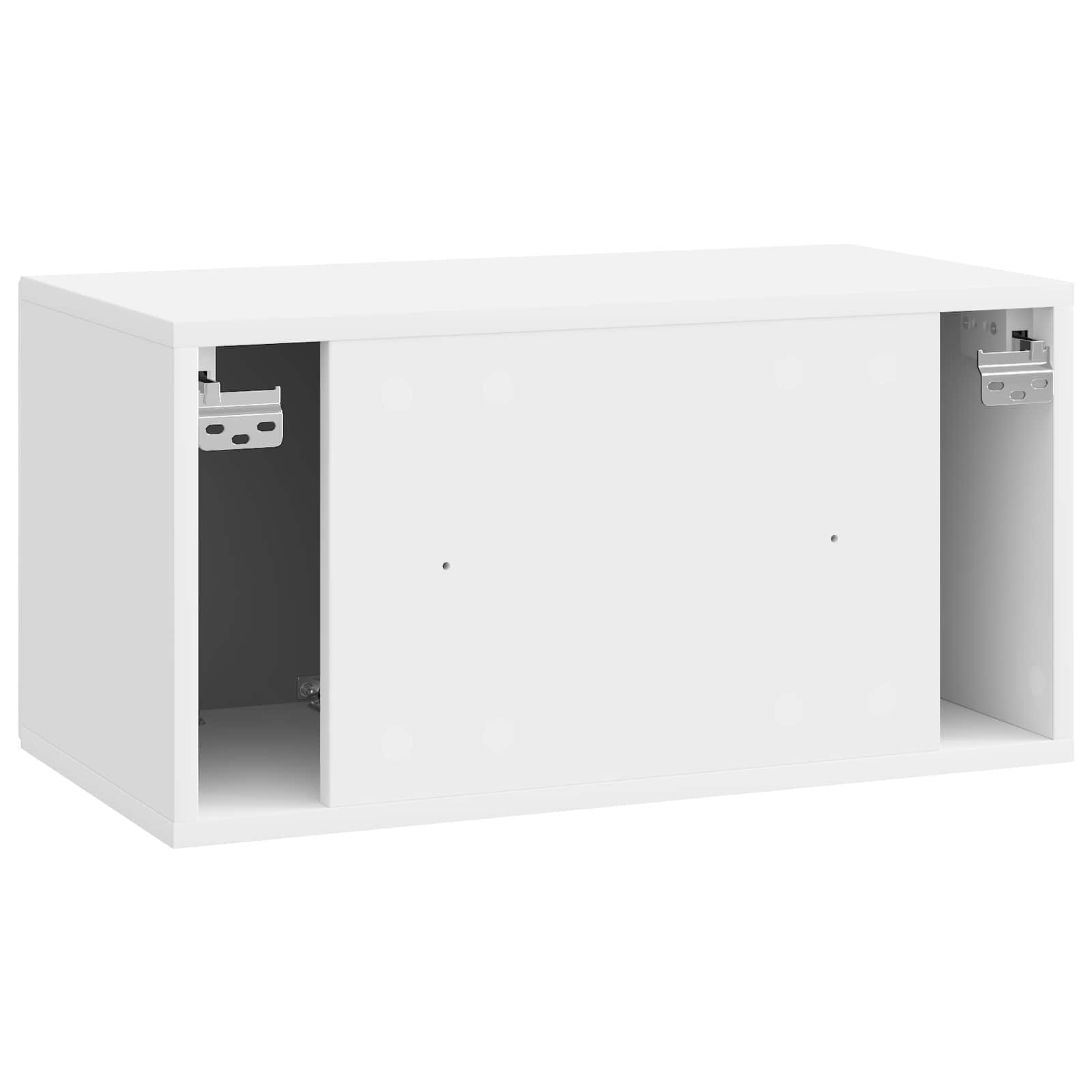 Sieninė TV spintelė Itin blizgi balta 59,5 x 31 x 30 cm