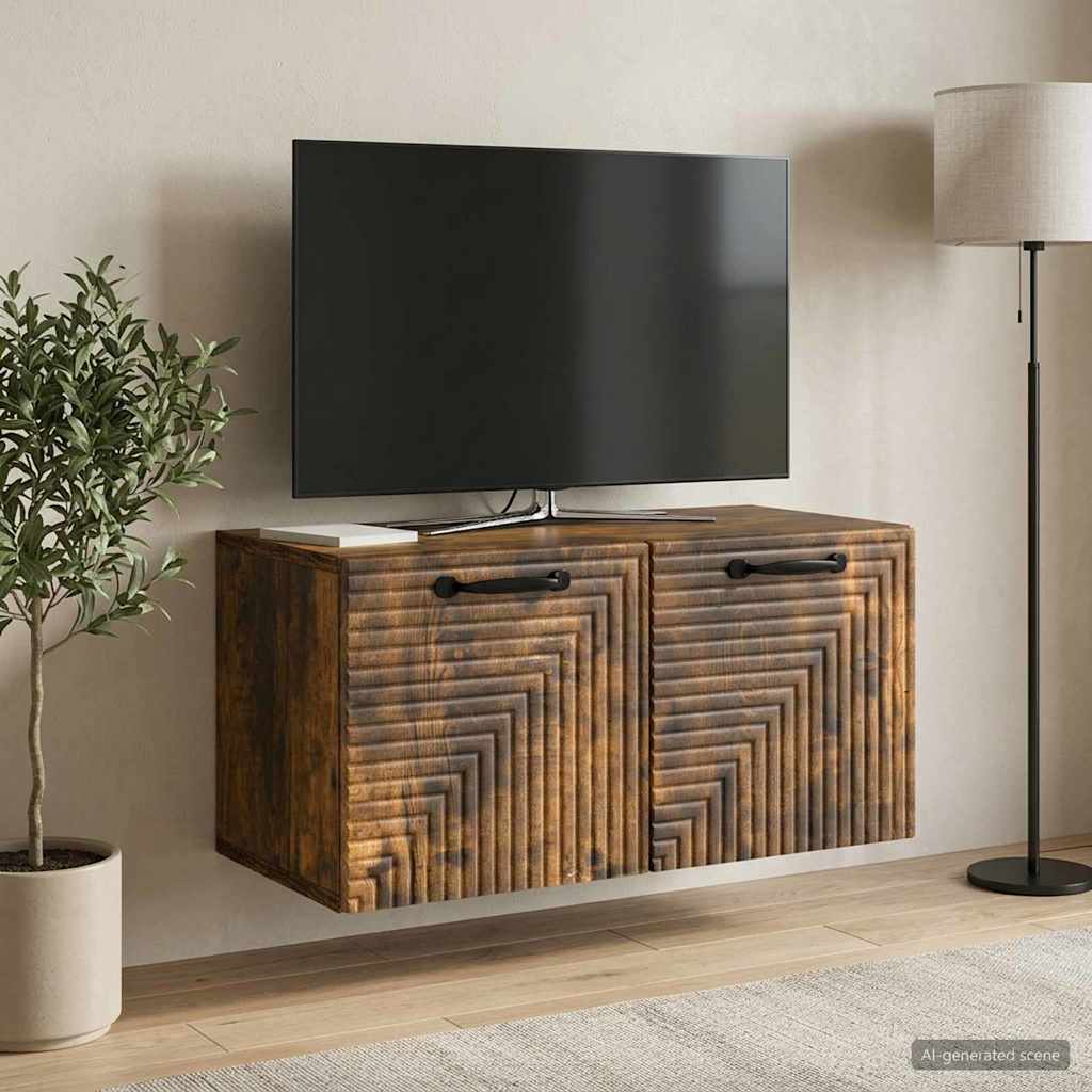 Sieninė TV spintelė Dūminio ąžuolo 59,5 x 31 x 30 cm