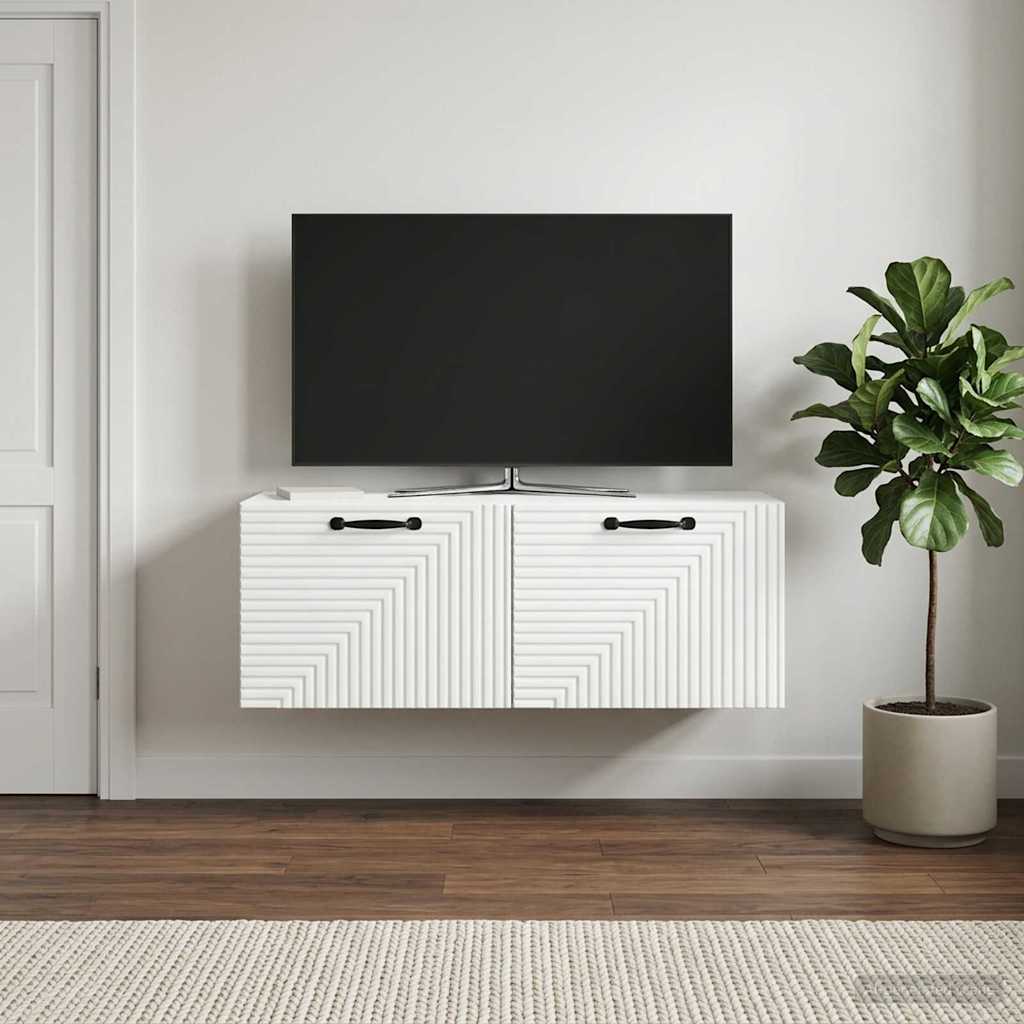 Sieninė TV spintelė Balta 78,5 x 31 x 30 cm Apdirbta mediena