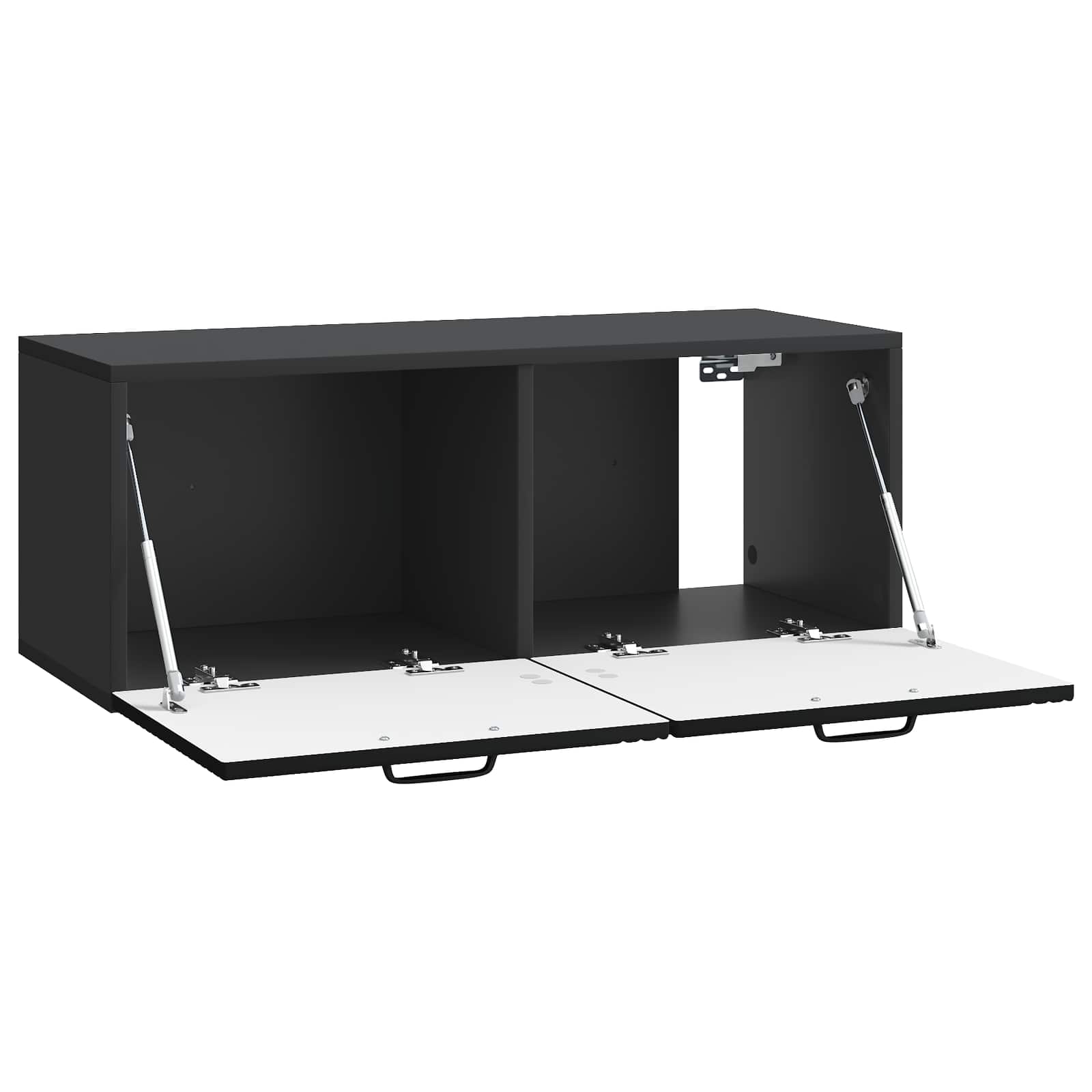 Sieninė TV spintelė Juoda 78,5 x 31 x 30 cm Apdirbta mediena