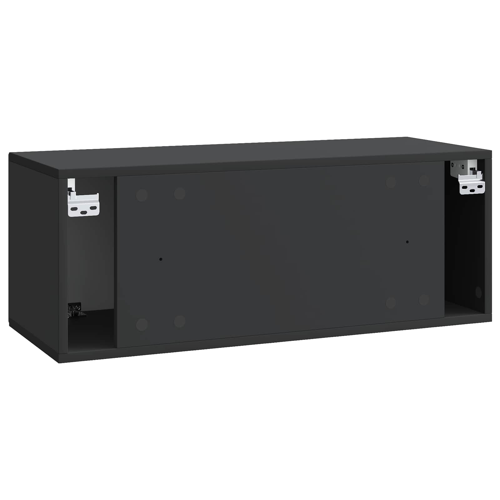 Sieninė TV spintelė Juoda 78,5 x 31 x 30 cm Apdirbta mediena