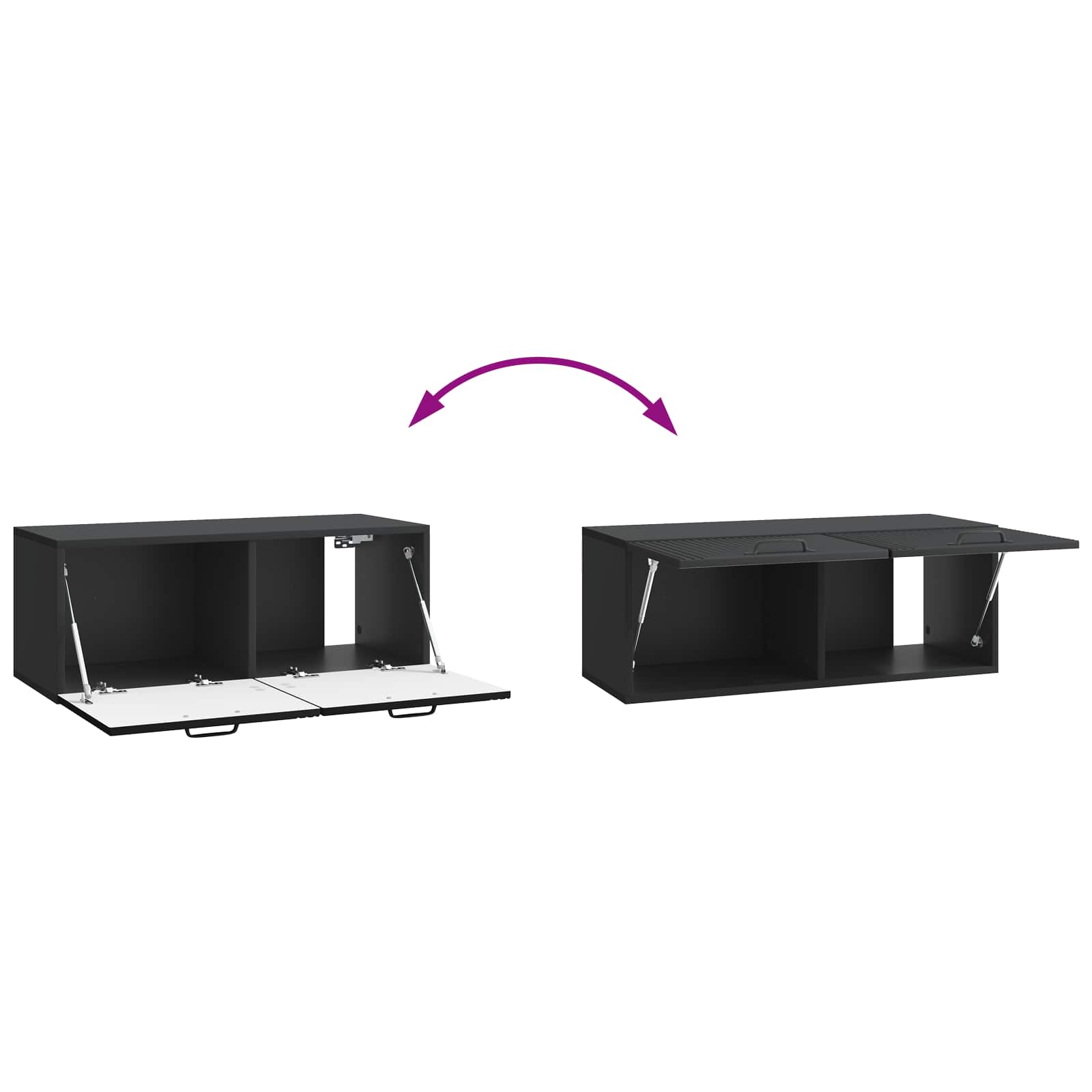 Sieninė TV spintelė Juoda 78,5 x 31 x 30 cm Apdirbta mediena
