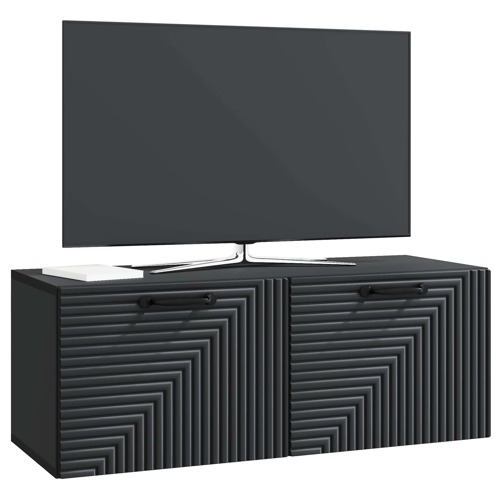 Sieninė TV spintelė Juoda 78,5 x 31 x 30 cm Apdirbta mediena