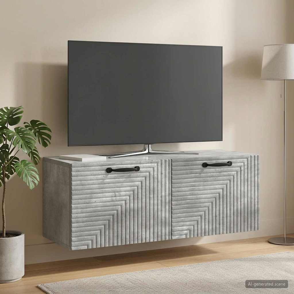 Sieninė TV spintelė Betono pilka 78,5 x 31 x 30 cm
