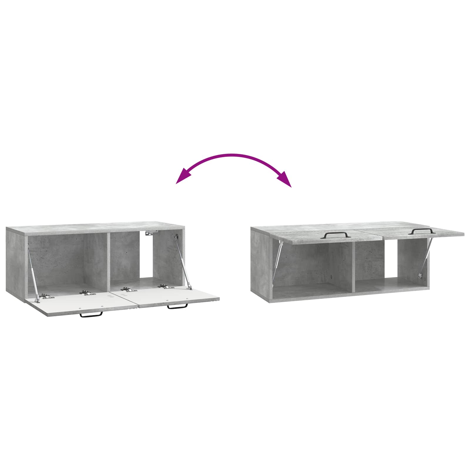 Sieninė TV spintelė Betono pilka 78,5 x 31 x 30 cm