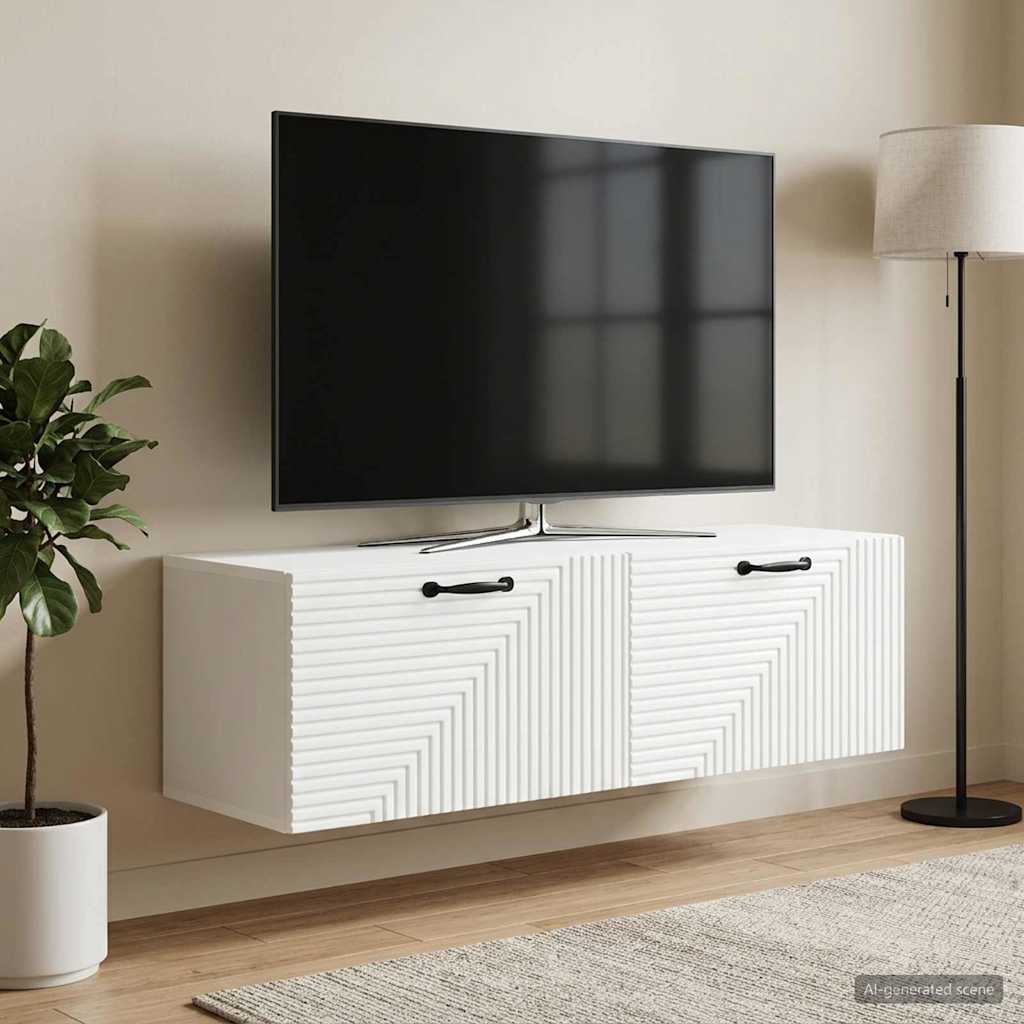 Sieninė TV spintelė Balta 98 x 31 x 30 cm Apdirbta mediena