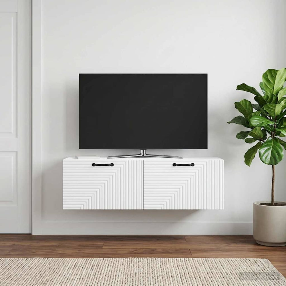 Sieninė TV spintelė Balta 98 x 31 x 30 cm Apdirbta mediena
