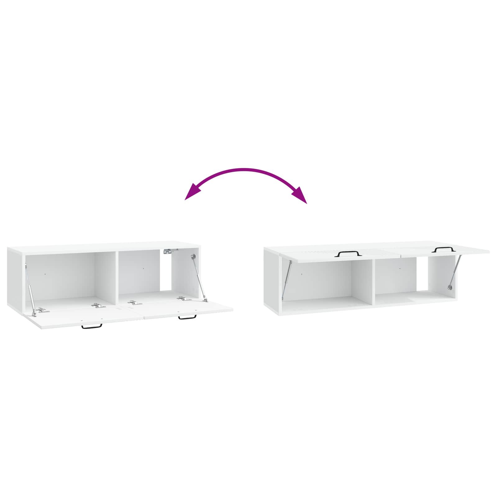 Sieninė TV spintelė Balta 98 x 31 x 30 cm Apdirbta mediena