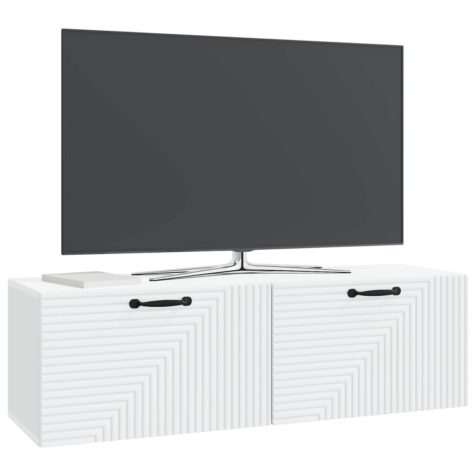 Sieninė TV spintelė Balta 98 x 31 x 30 cm Apdirbta mediena
