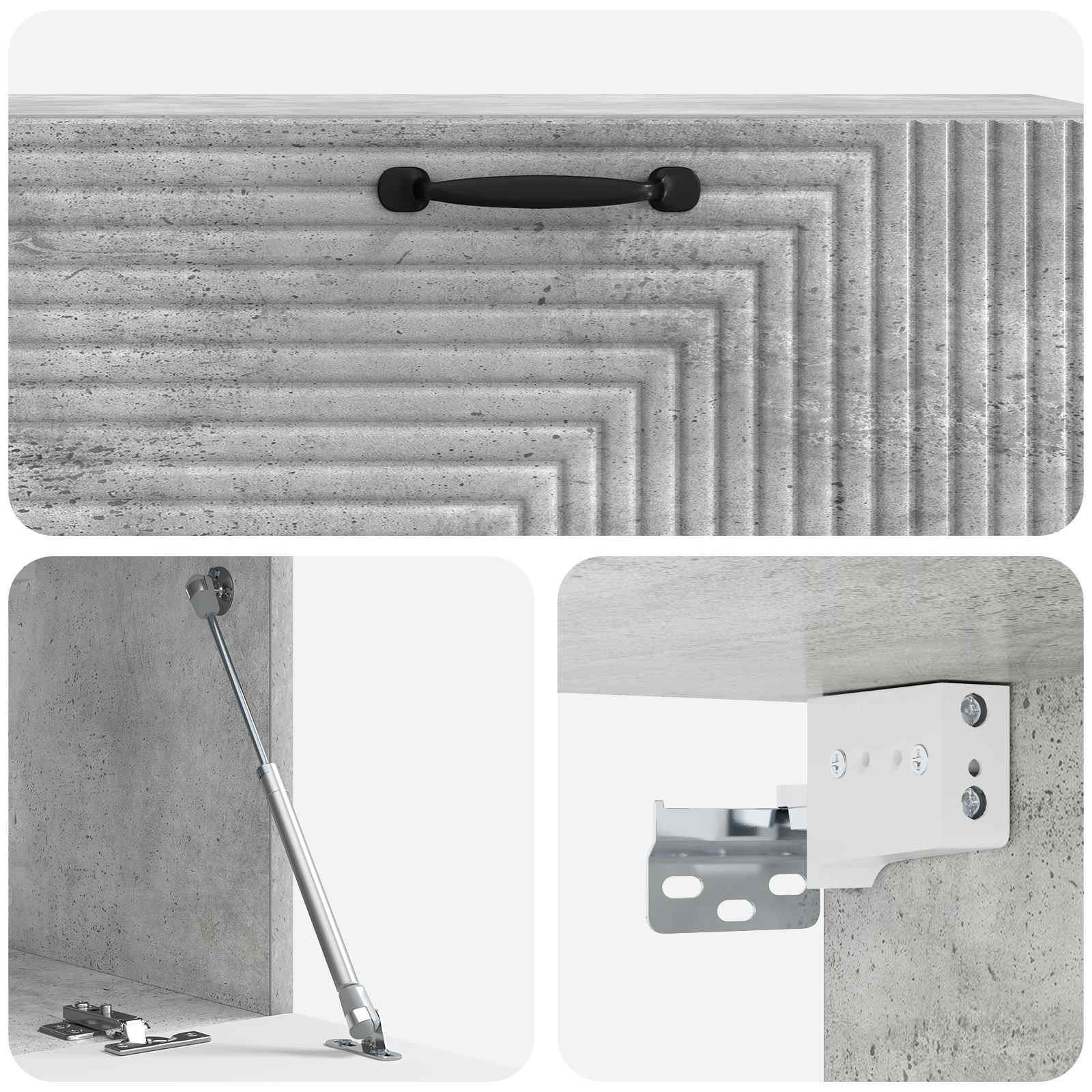Sieninė TV spintelė Betono pilka 98 x 31 x 30 cm