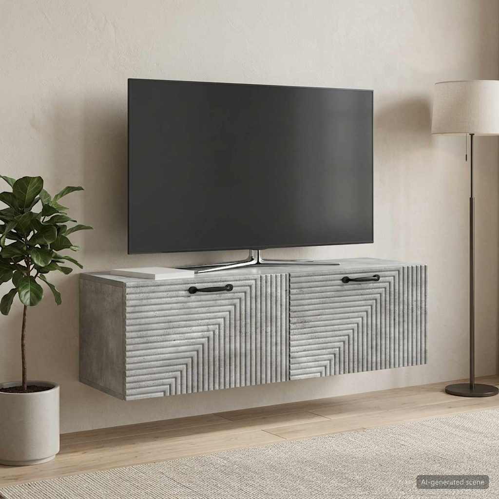 Sieninė TV spintelė Betono pilka 98 x 31 x 30 cm