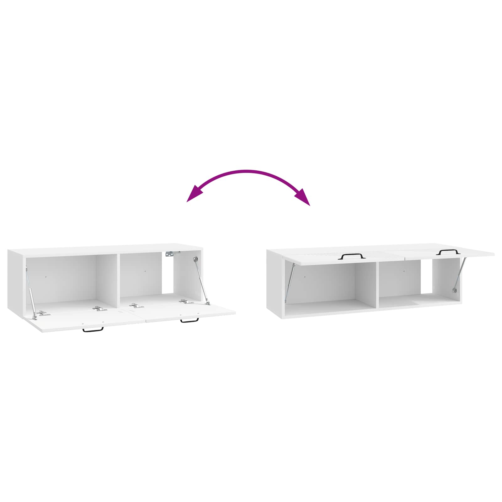 Sieninė TV spintelė Itin blizgi balta 98 x 31 x 30 cm