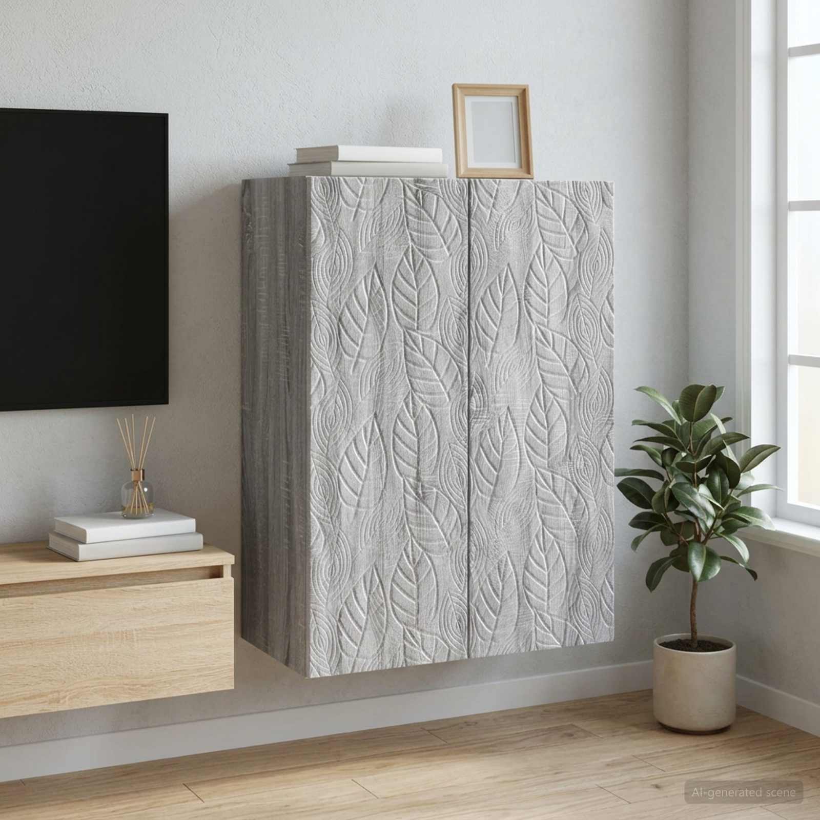 Prie sienos montuojama spinta Pilka Sonoma 66 x 34,5 x 90 cm