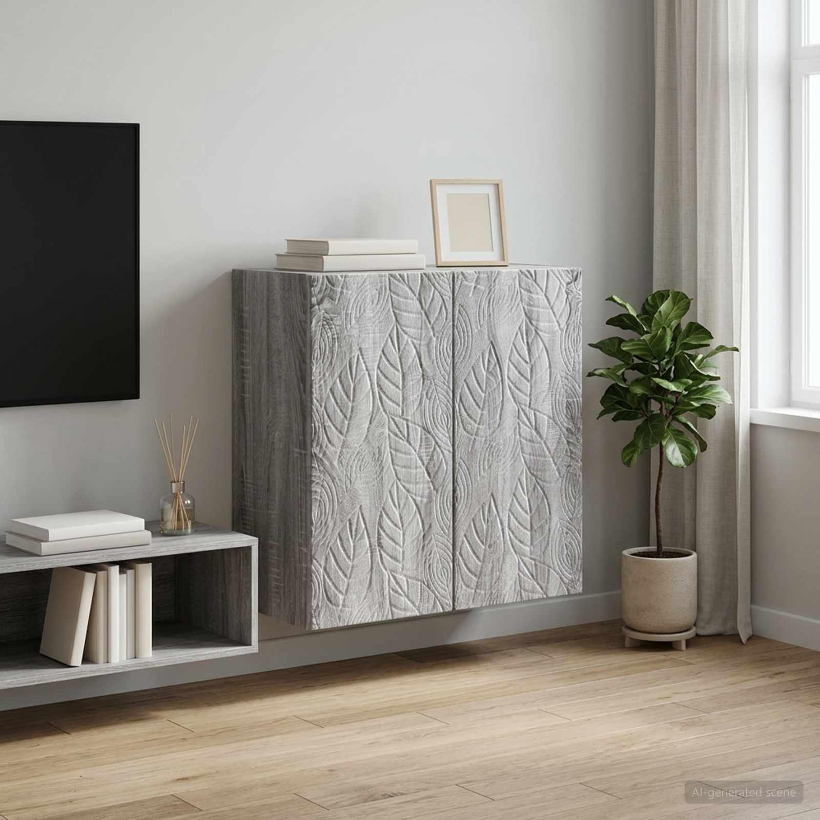 Prie sienos montuojama spinta Pilka Sonoma 59 x 31 x 60 cm