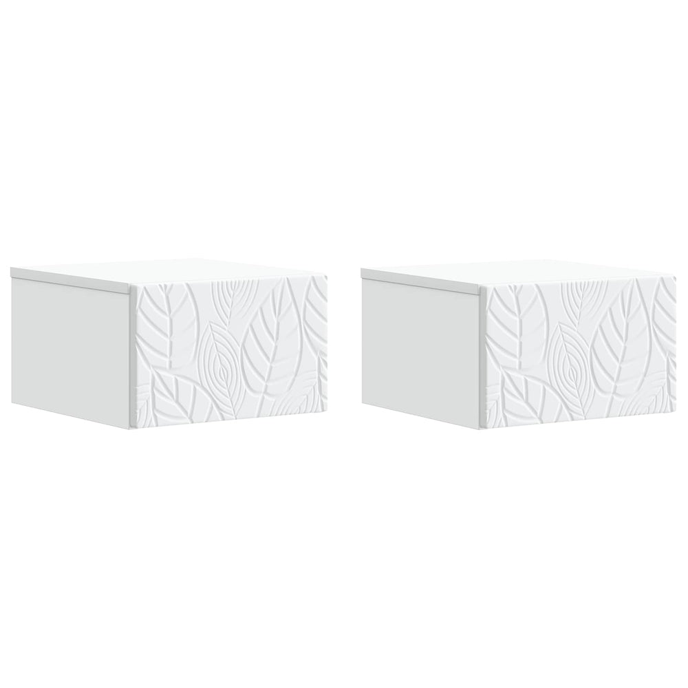 Sieninis šoninis staliukas 2 pcs Balta 34,5 x 33 x 20 cm