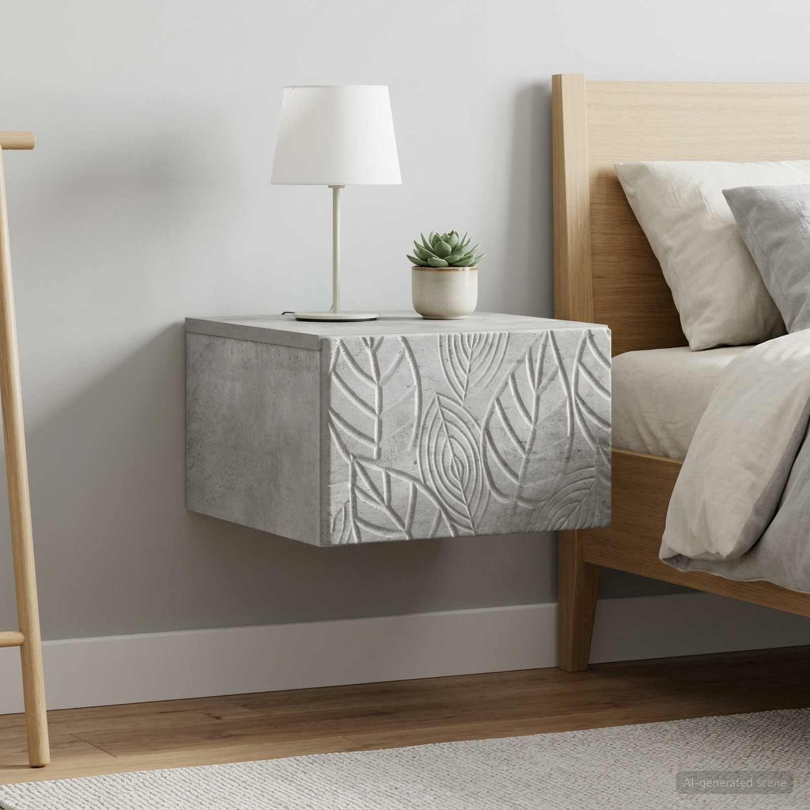Sieninis šoninis staliukas 2 pcs Betono pilka 34,5 x 33 x 20 cm