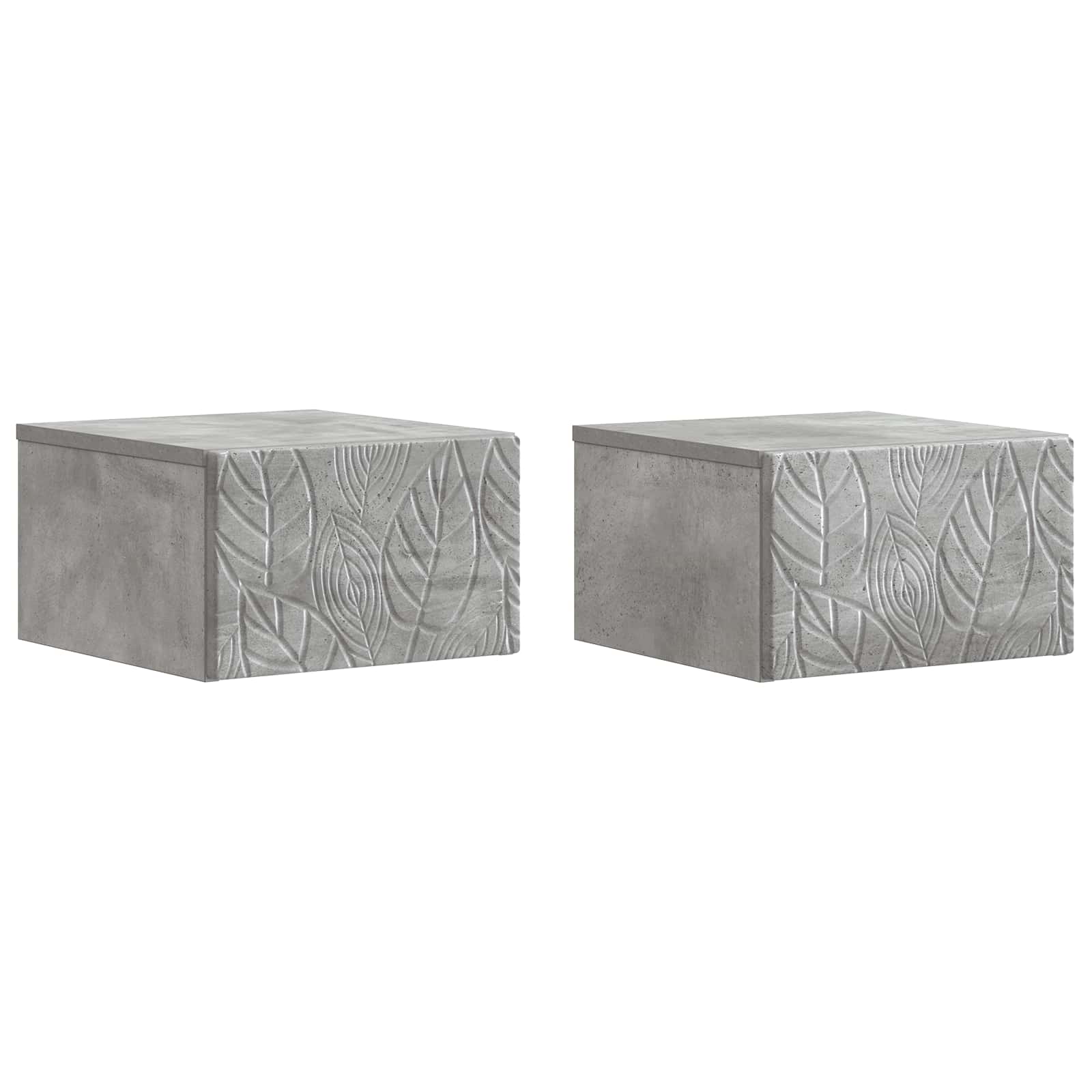 Sieninis šoninis staliukas 2 pcs Betono pilka 34,5 x 33 x 20 cm