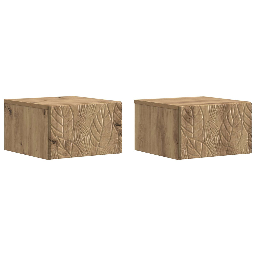 Sieninis šoninis staliukas 2 pcs Artisano ąžuolo