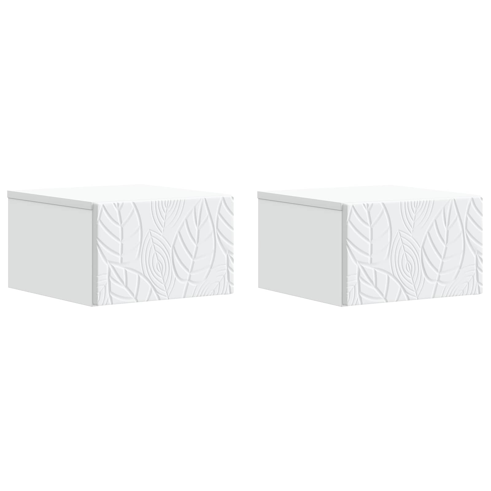 Sieninis naktinis staliukas 2 pcs Balta 49 x 34,5 x 20 cm