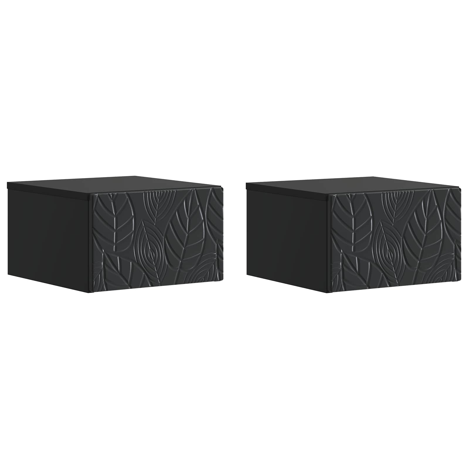 Sieninis naktinis staliukas 2 pcs Juoda 49 x 34,5 x 20 cm
