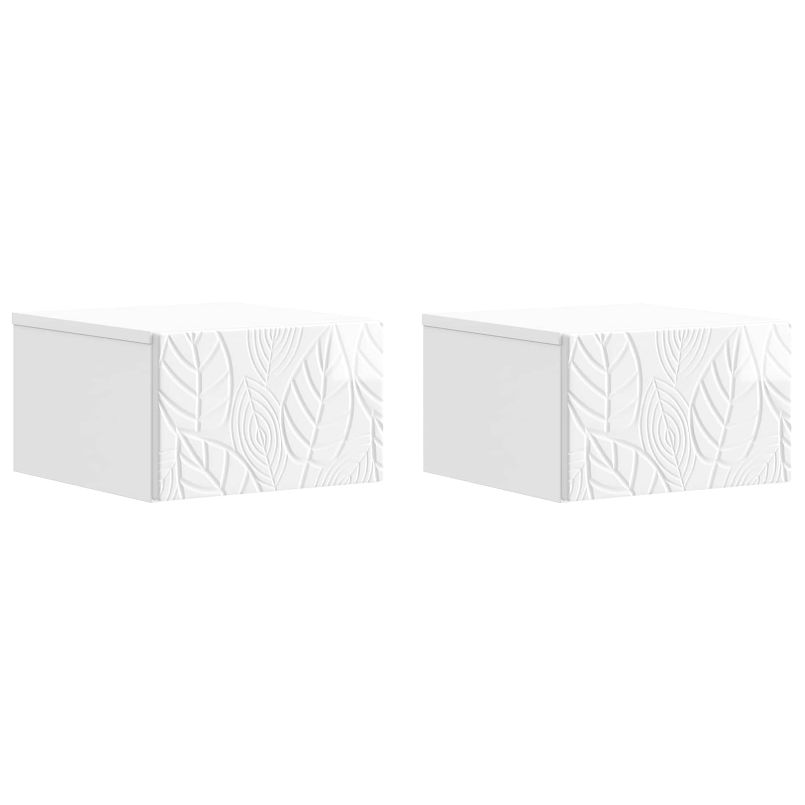 Sieninis naktinis staliukas 2 pcs Itin blizgi balta