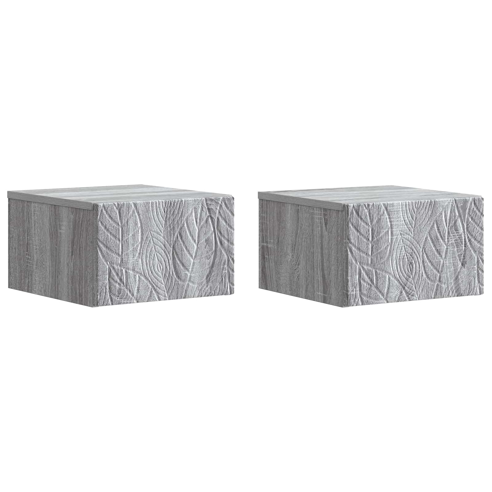 Sieninis naktinis staliukas 2 pcs Pilka Sonoma