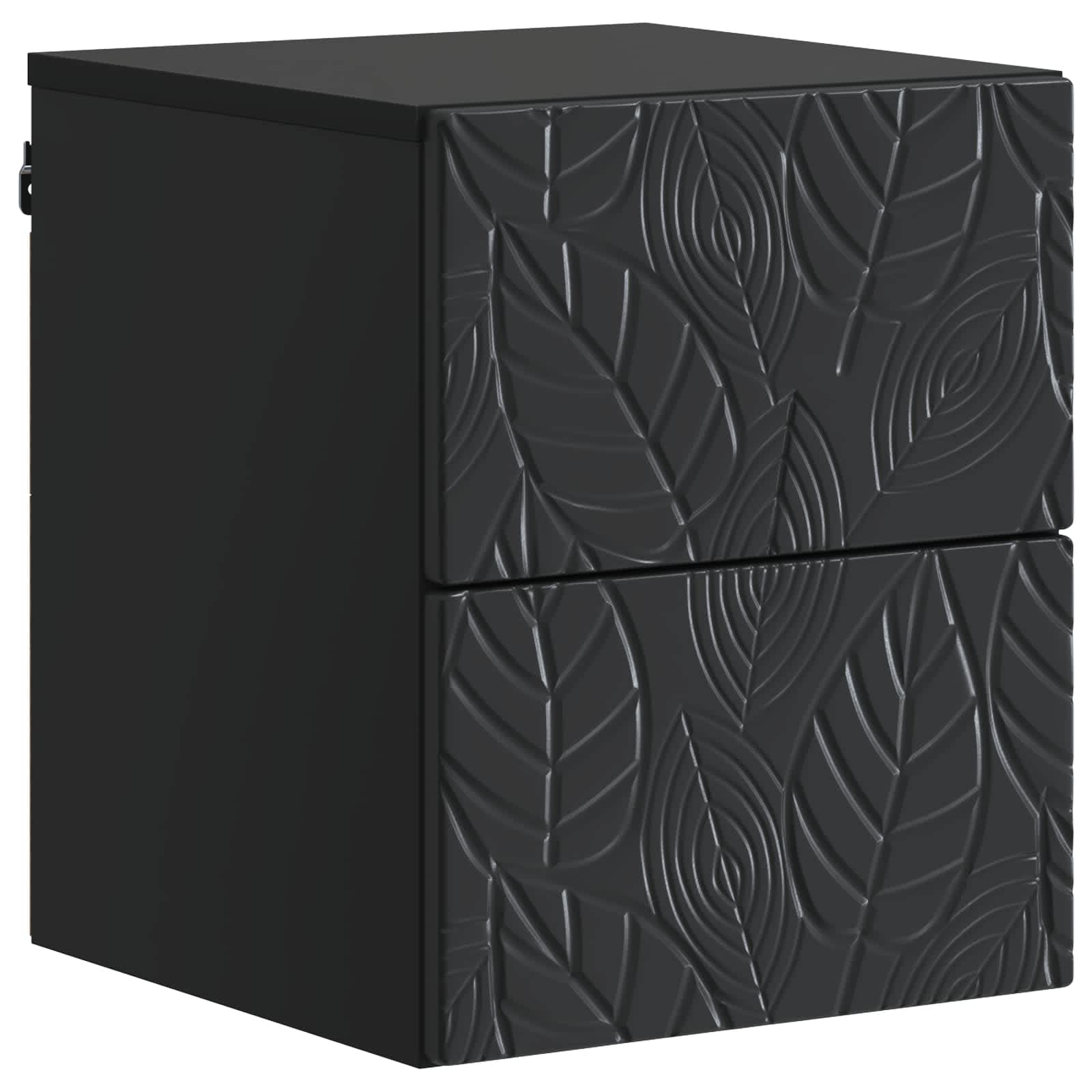 Sieninis naktinis staliukas 2 pcs Juoda 34,5 x 33 x 40 cm