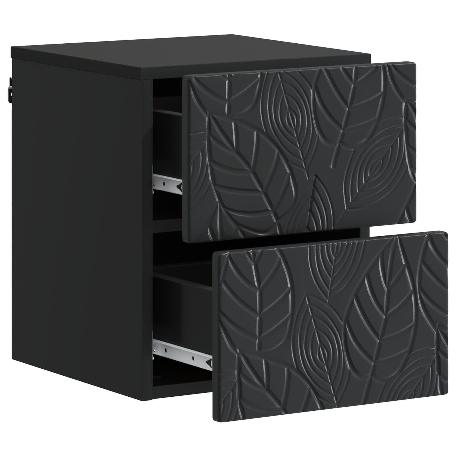 Sieninis naktinis staliukas 2 pcs Juoda 34,5 x 33 x 40 cm