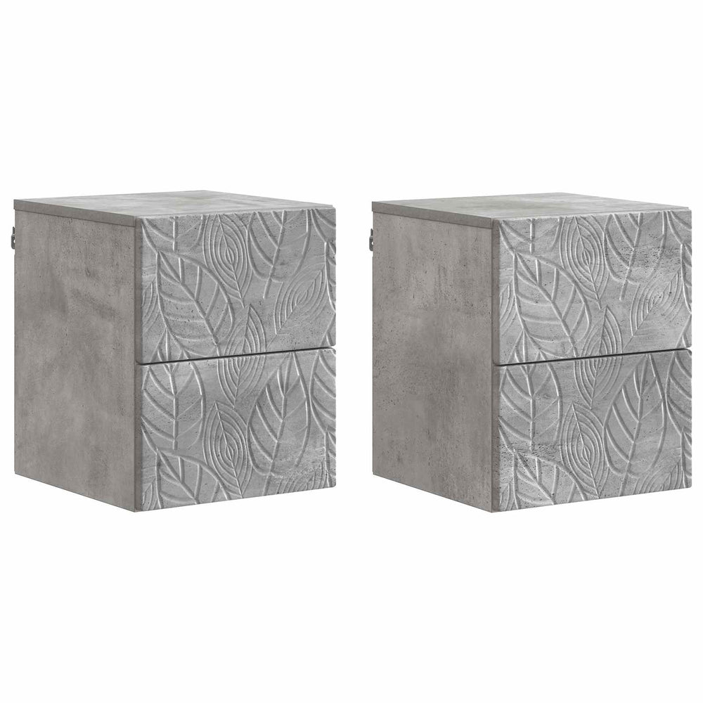 Sieninis naktinis staliukas 2 pcs Betono pilka