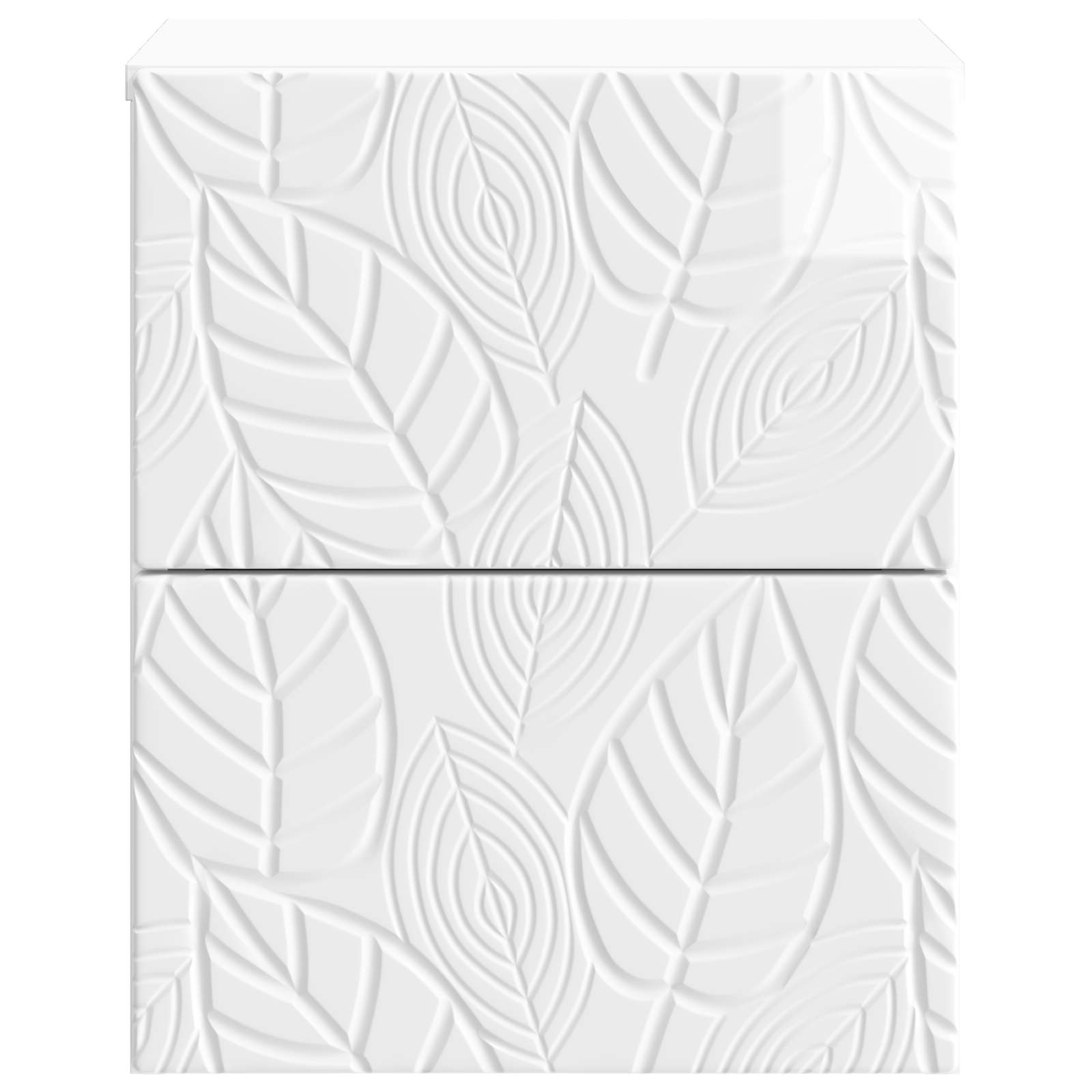 Sieninis naktinis staliukas Itin blizgi balta 34,5 x 33 x 40 cm