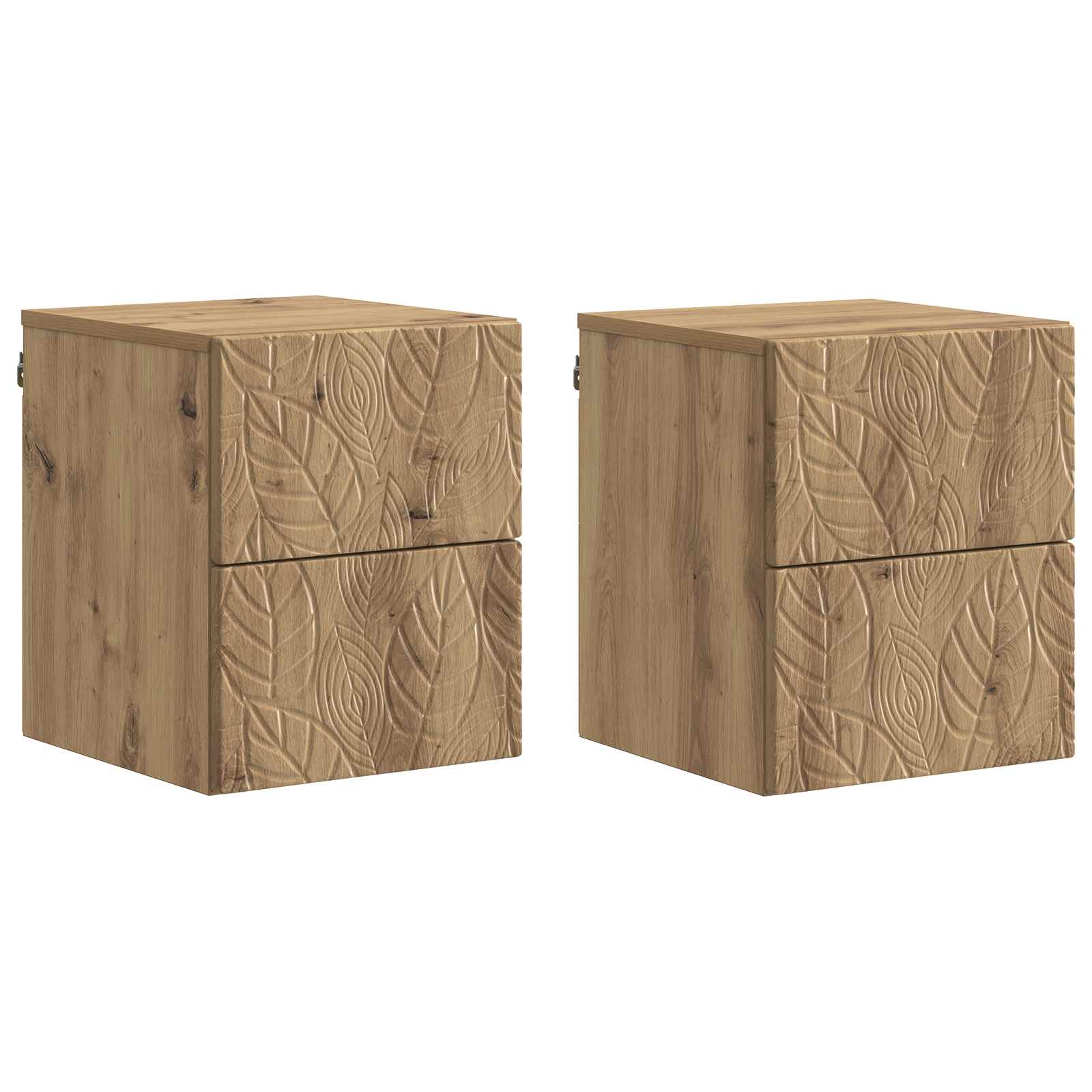 Sieninis naktinis staliukas 2 pcs Artisano ąžuolo