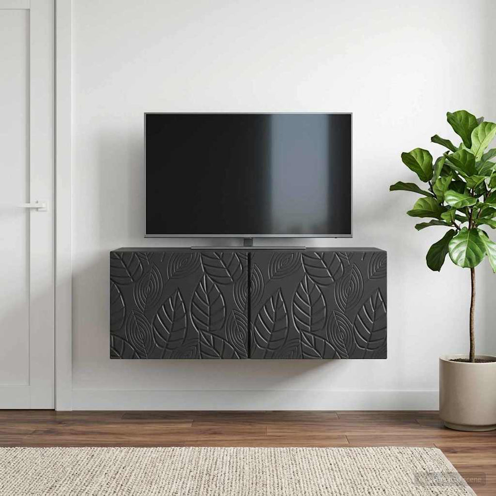 Sieninė TV spintelė 59,5 x 41 x 30 cm Juoda Apdirbta mediena
