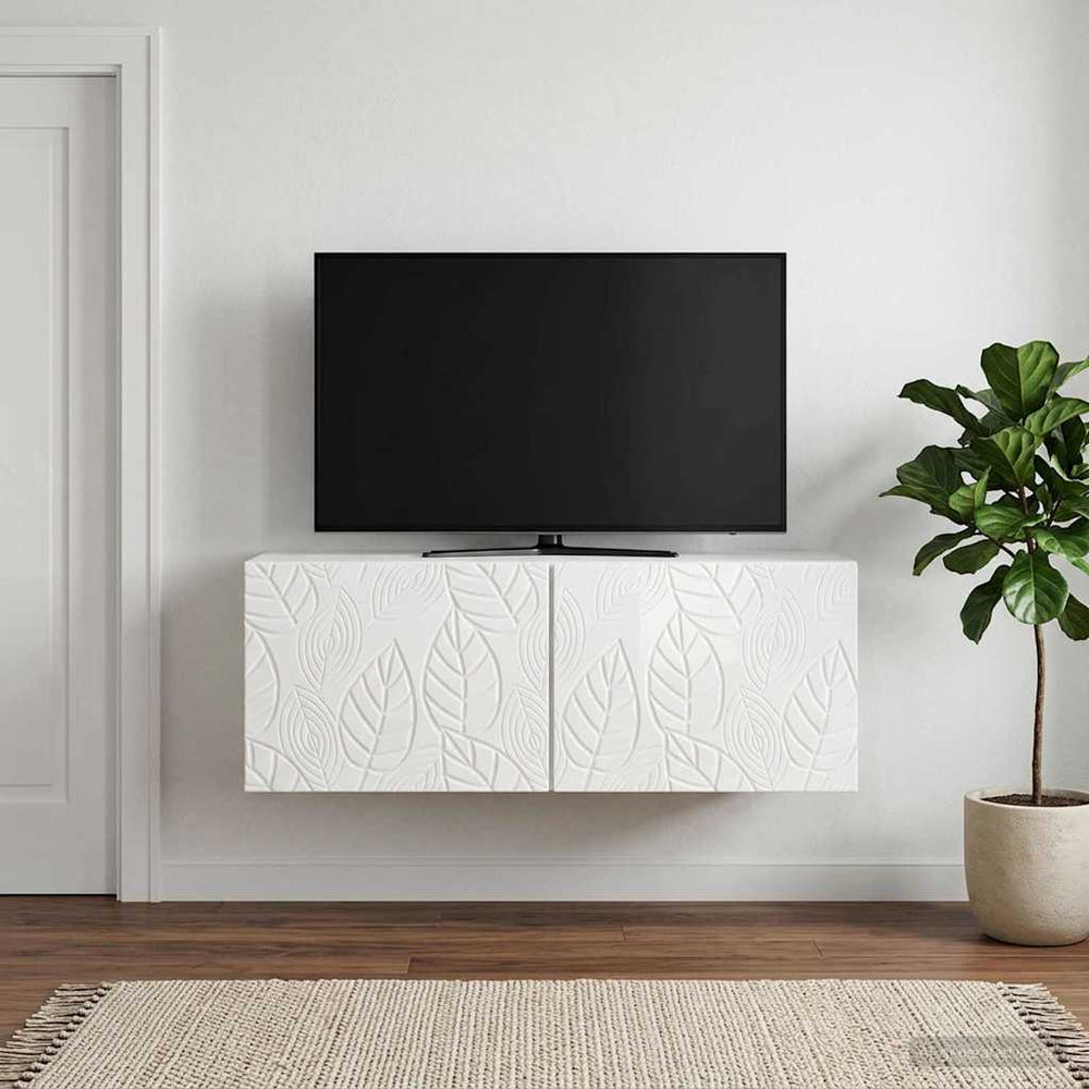 Sieninė TV spintelė 59,5 x 41 x 30 cm Itin blizgi balta