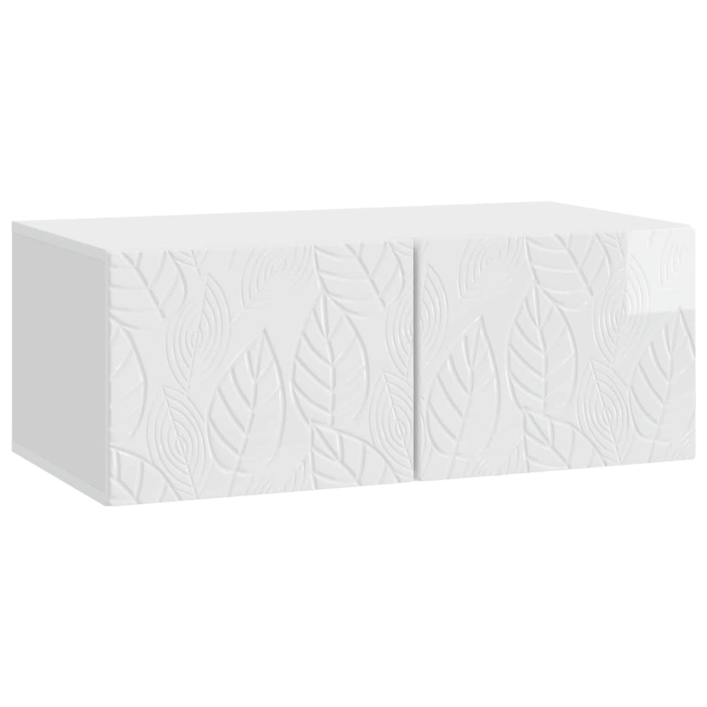 Sieninė TV spintelė 59,5 x 41 x 30 cm Itin blizgi balta