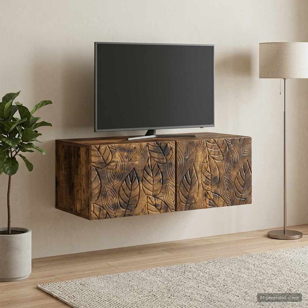 Sieninė TV spintelė 59,5 x 41 x 30 cm Dūminio ąžuolo