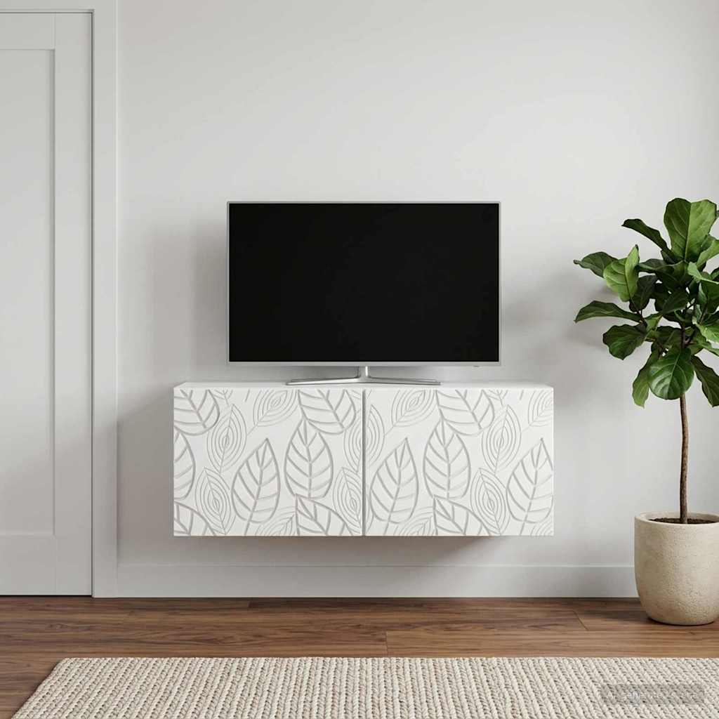 Sieninė TV spintelė 78,5 x 41 x 30 cm Balta Apdirbta mediena