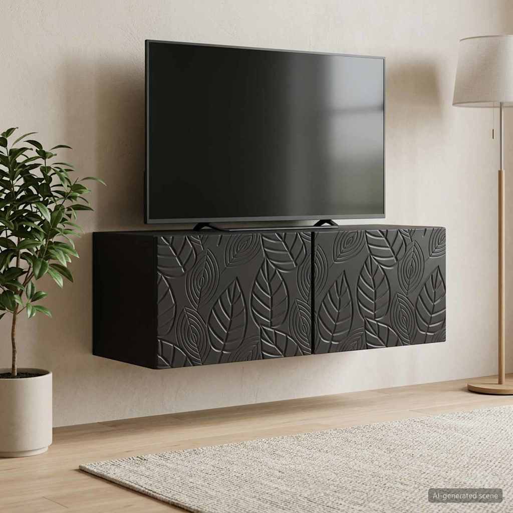 Sieninė TV spintelė 78,5 x 41 x 30 cm Juoda Apdirbta mediena