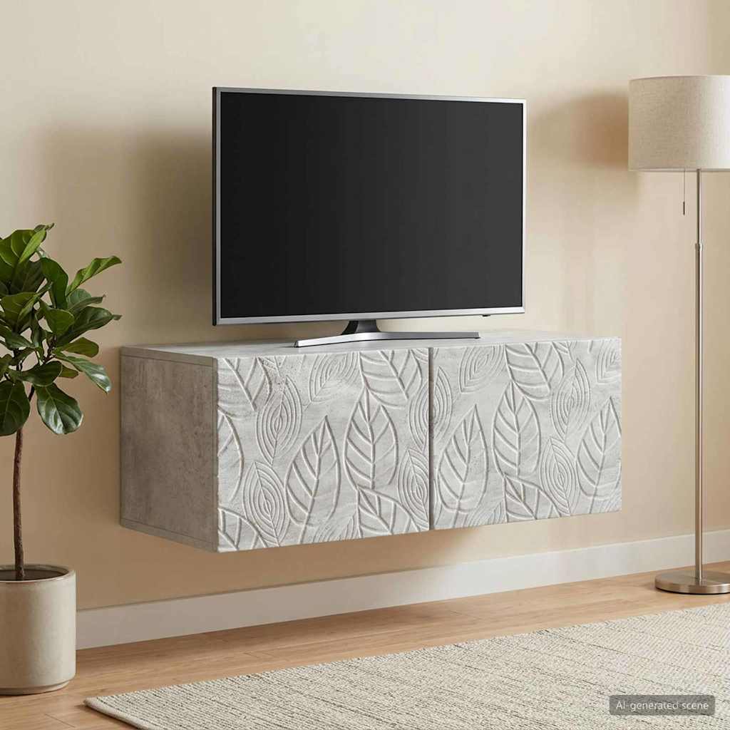 Sieninė TV spintelė 78,5 x 41 x 30 cm Betono pilka