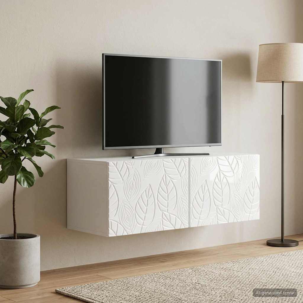 Sieninė TV spintelė 78,5 x 41 x 30 cm Itin blizgi balta