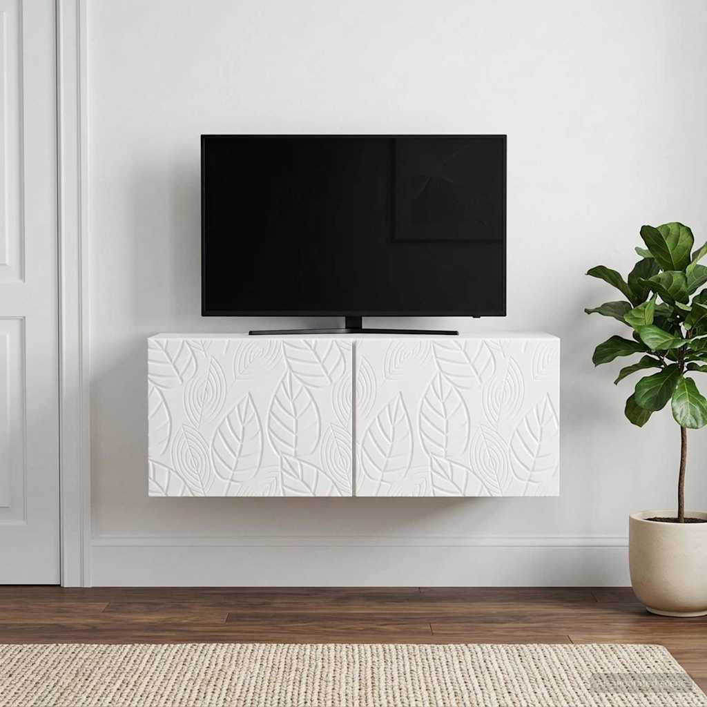 Sieninė TV spintelė 78,5 x 41 x 30 cm Itin blizgi balta