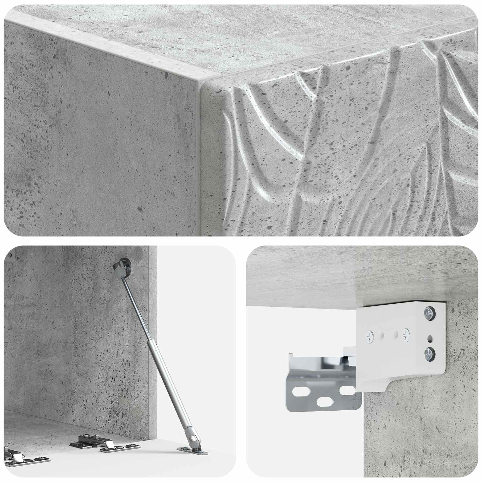Sieninė TV spintelė 98 x 41 x 30 cm Betono pilka