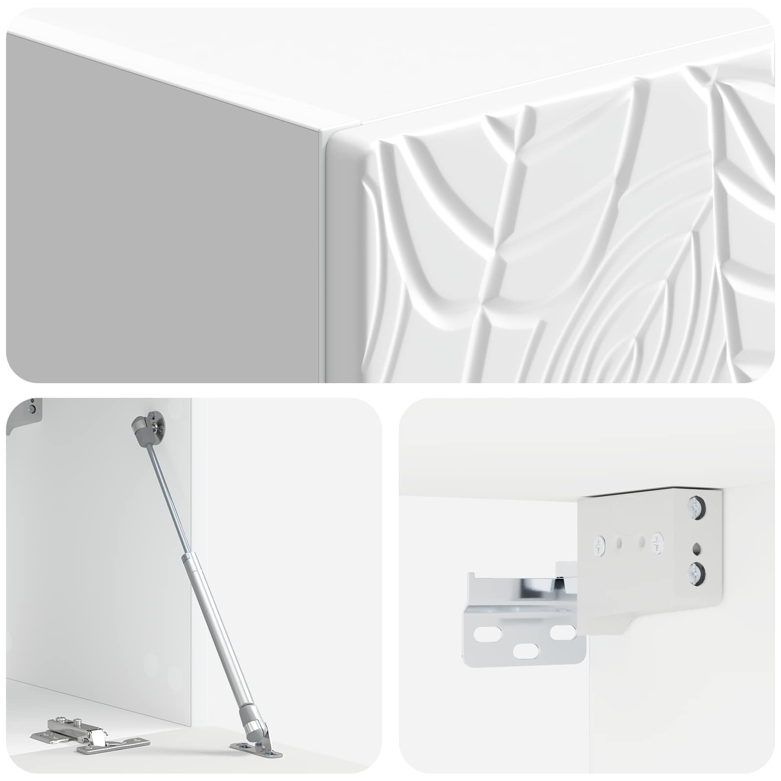Sieninė TV spintelė 98 x 41 x 30 cm Itin blizgi balta