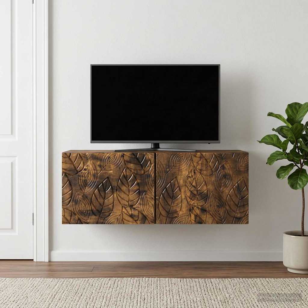 Sieninė TV spintelė 98 x 41 x 30 cm Dūminio ąžuolo