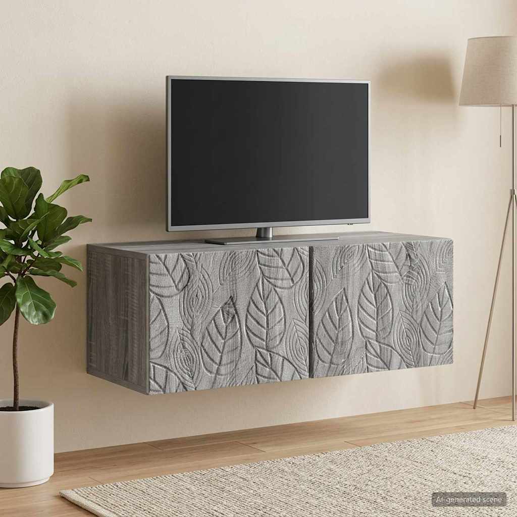 Sieninė TV spintelė 98 x 41 x 30 cm Pilka Sonoma