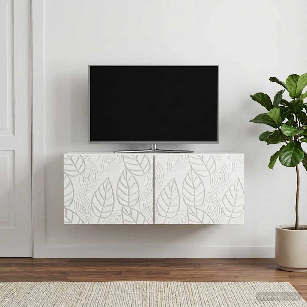 Sieninė TV spintelė 59,5 x 31 cm Balta Apdirbta mediena