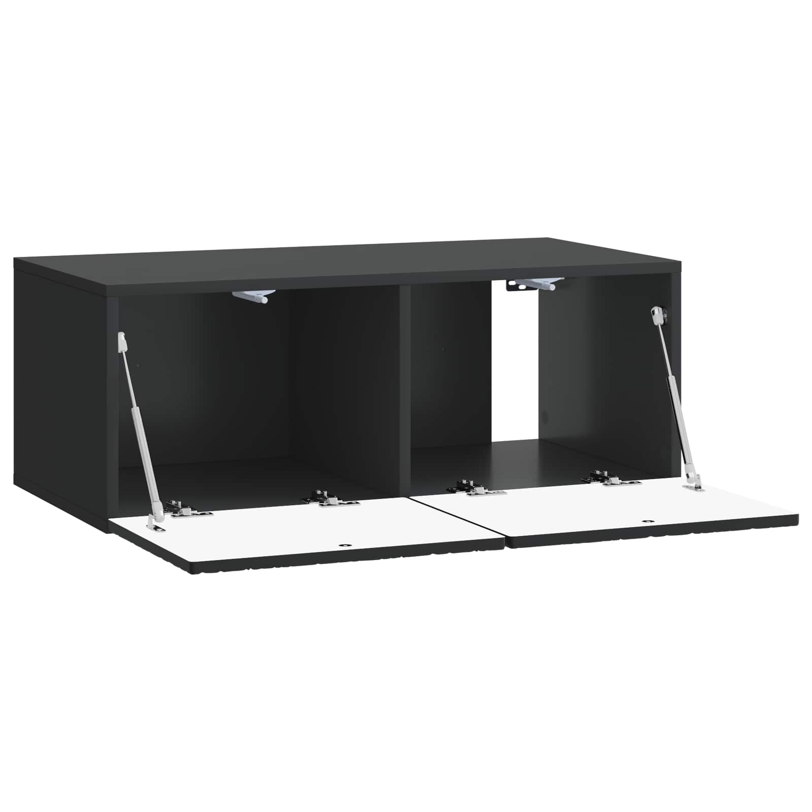 Sieninė TV spintelė 59,5 x 31 cm Juoda Apdirbta mediena