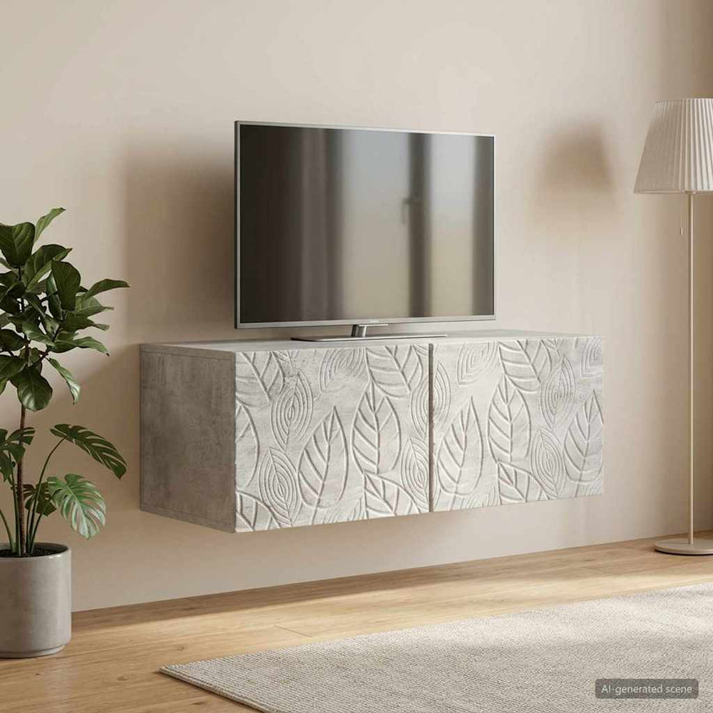 Sieninė TV spintelė 59,5 x 31 cm Betono pilka Apdirbta mediena